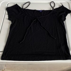 Black off the shoulder crop top